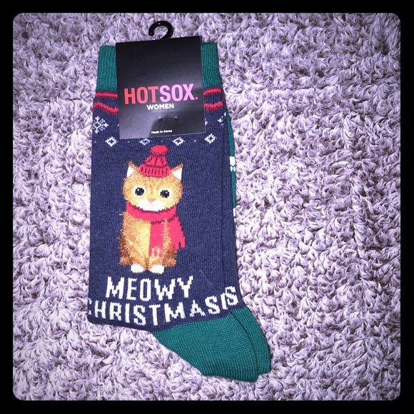 Hot Sox Accessories - Never worn cat Christmas socks